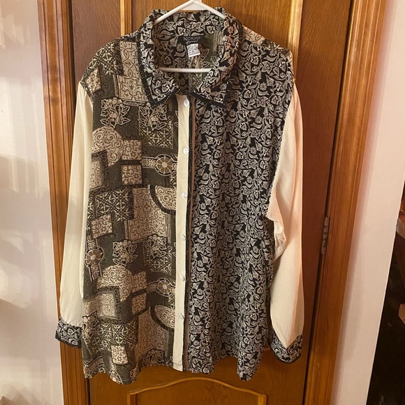 Koos of Course 100% Silk Buttons Down Vintage Blouse - Picture 3 of 6